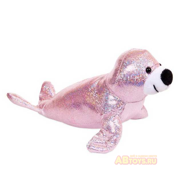 Мягкая игрушка ABtoys Тюлень 2 цвета: серый и розовый 25 см