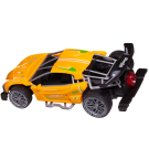 Машина р/у гоночная Junfa toys, 1:18, 27Мгц, изменяемый корпус, с эффектом выхлопного пара, аккумуляторный блок 3,7V, 2 цвета красный, желтый в ассортименте.