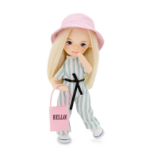 Тканевая кукла Orange Toys Sweet Sisters Mia в полосатом комбинезоне 32 см, Серия: Лето