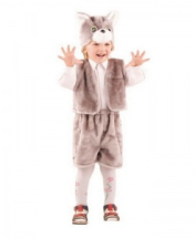 Карнавальный костюм Батик Кот серый (мех) размер 28 (детский)