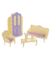 Мебель для кукол Огонек Гостиная комната Маленькая принцесса лимонная