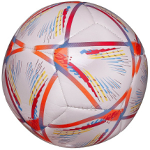 Футбольный мяч Junfa с бордово-оранжевыми полосками 22-23 см