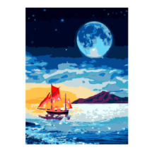Набор для творчества LORI Картина по номерам холст на подрамнике Лунная ночь 30*40 см
