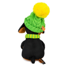 Мягкая игрушка BUDI BASA Собака Ваксон BABY в зеленой шапке и шарфе 19 см