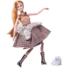 Кукла ABtoys "Современный шик" в платье с юбкой в клетку, светлые волосы 30см