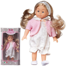 Кукла DIMIAN Bambina Bebe в белом платье и розовом жакете, 20 см