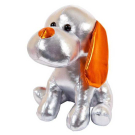Мягкая игрушка ABtoys Металлик. Собака серебристая, 17 см.