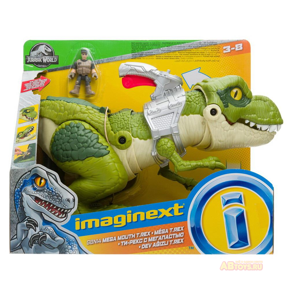 Фигурка Mattel Jurassic World Imaginext Большой динозавр тиранозавр Рекс 35х40 см