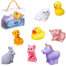 Набор резиновых игрушек для ванной Abtoys Веселое купание 8 предметов (набор 2), в сумке