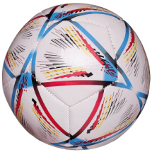 Футбольный мяч Junfa с сине-бордовыми полосками 22-23 см