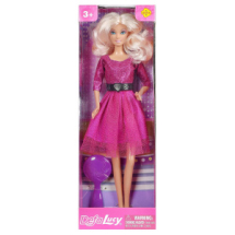 Кукла Defa Lucy Яркая модница в ярко-розовом платье в наборе с расческой 29 см