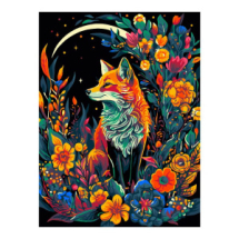 Набор для творчества LORI Картина по номерам на картоне Лиса в цветах 28,5*38 см