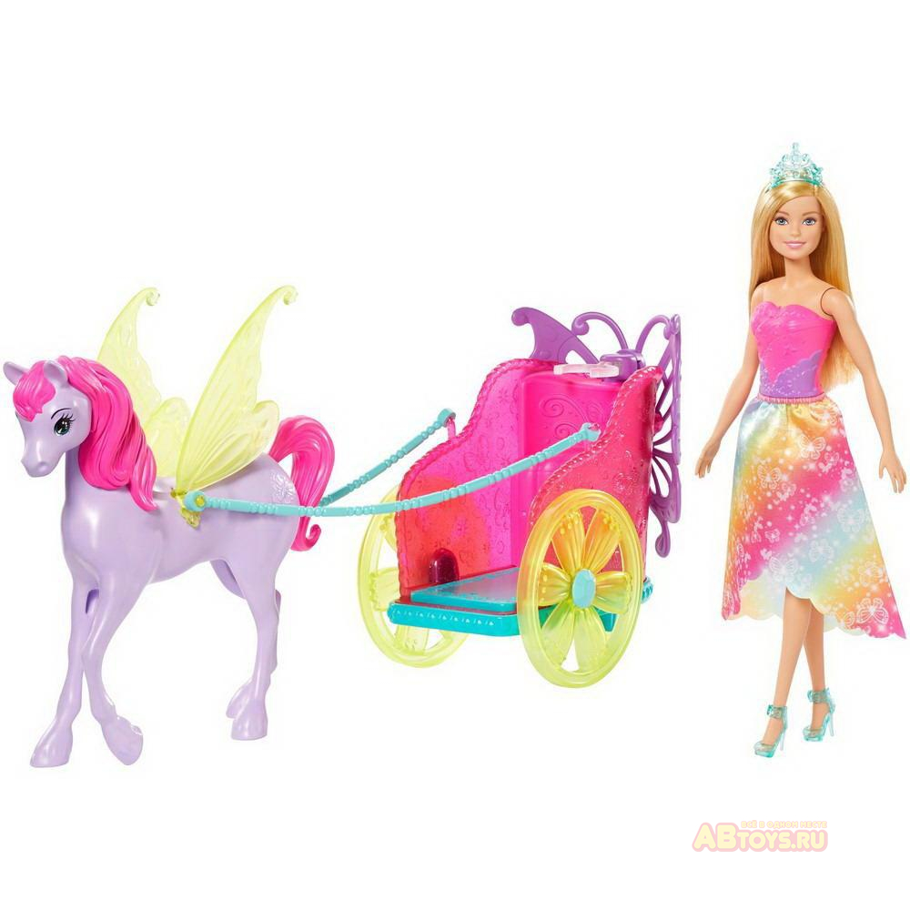 Игровой набор Mattel Barbie Сказочный экипаж с единорогом