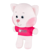 Мягкая игрушка Maxitoys Котёнок с Розовыми Щёчками в Футболке 25 см