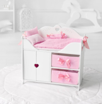 Набор мебели для кукол MEGA Toys Diamond Princess Белый многофункциональный комплекс с постельным бельём и мягкими корзинками