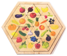 Пазл деревянный Десятое королевство Занимательные треугольники Овощи, фрукты, ягоды