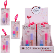 Набор косметики для девочек Зефирка "Будь ярче!" Лак для ногтей детский с блеском для губ в наборе