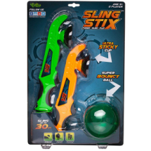 Спортивная игра YULU Sling Stix, в наборе 2 устройства для запуска с присоской, 1 мячик попрыгунчик