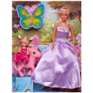 Игровой набор Кукла Defa Lucy в фиолетовом платье с куколкой-дочкой на пони, высота кукол 29 и 10 см
