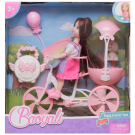Игровой набор Junfa Кукла 13 см на велосипеде с питомцем 2 вида