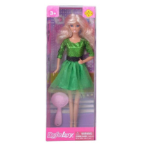 Кукла Defa Lucy Яркая модница в зеленом платье в наборе с расческой 29 см