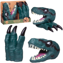 Игровой набор Junfa Игрушка на руку Голова и когти динозавра сине-зеленые