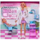 Игровой набор Кукла Defa Lucy На приеме у стоматолога: доктор в фиолетовом платье и малышка-пациента, игровые предметы