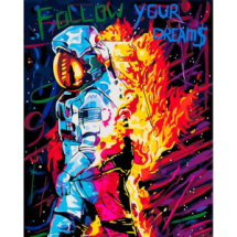 Набор для творчества Белоснежка картина по номерам Астронавт в пламени 40*50 см