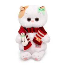 Мягкая игрушка BUDI BASA Кошка Ли-Ли BABY в шарфике со снеговичком 20 см