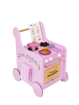 Игровой набор MEGA Toys Кухня детская. Тележка-каталка кухня с посудой Гриль Мастер для девочек розовая