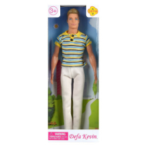 Кукла Defa Kevin Юноша в белых брюках и полосатой футболке-поло 30 см