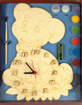 Часы с циферблатом под роспись "Собачка" с красками