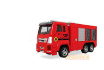 Спецтехника Машинка 1:18 "Пожарная машина", пластмассовая инерционная (индивидуальная упаковка 10х27х17,5 см)