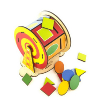 Развивающая игрушка Woodlandtoys Сортер Барабан Геометрические фигуры 14,5*13,5