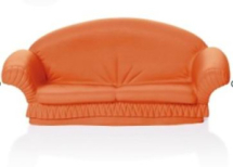 Мебель для кукол Огонек Мягкий диван, оранжевый 3х12х10 см