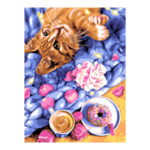 Набор для творчества LORI Картина по номерам на картоне 20*28,5 см Кот и сладости
