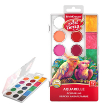 Краски акварельные ArtBerry Pearl с УФ защитой яркости 17 цветов с увеличенными кюветами