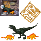Игровой набор Junfa Динозавры (большой зеленый динозавр, 2 динозавра, детали для сборки динозавра) свет, звук