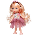 Кукла Junfa 16см Малышка-милашка в платье с верхом с цветочном принтом и ярко-розовым низом