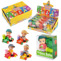 Пупс-куколка "Baby Ardana" Набор игровой Пупсик на машинке с поильником, 4 вида, в дисплее 12 шт