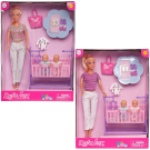 Игровой набор Defa Lucy Молодая мама с близнецами, кукла и 2 пупса