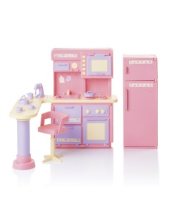 Набор мебели для кукол Огонек Кухня Маленькая принцесса, розовая 31*32*10см
