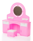 Мебель для кукол Огонек Трюмо с пуфом розовое 12*20*28 см