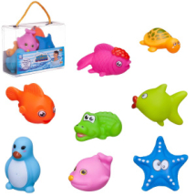 Набор резиновых игрушек для ванной Abtoys Веселое купание 8 предметов (набор 1), в сумке