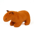 Мягкая игрушка СмолТойс Капибара коричневая с закрытыми глазками 40 см