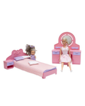 Набор мебели для кукол Огонек Спальня Маленькая принцесса нежно-розовая 35*25*9 см