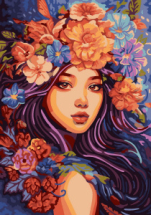 Набор для творчества LORI Картина по номерам на картоне Цветы в волосах 20*28,5 см