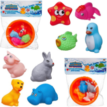 Набор резиновых игрушек для ванной Abtoys Веселое купание 4 предмета и ванночка, 2 вида, в пакете