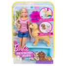 Игровой набор Mattel Barbie Семья Barbie Кукла и собака с новорожденными щенками
