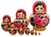 Матрешка Семеновская круглая, 10 кукол.